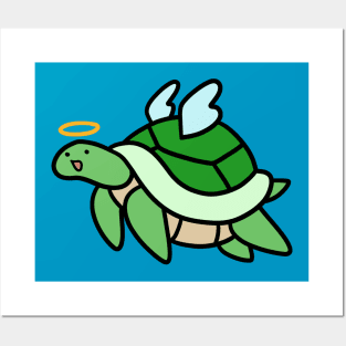 Green Angel Turtle Posters and Art